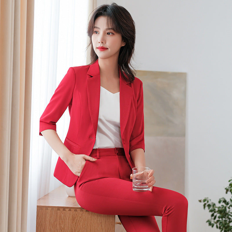 Women's Solid Color  Waist Sleeved Suit Jacket
