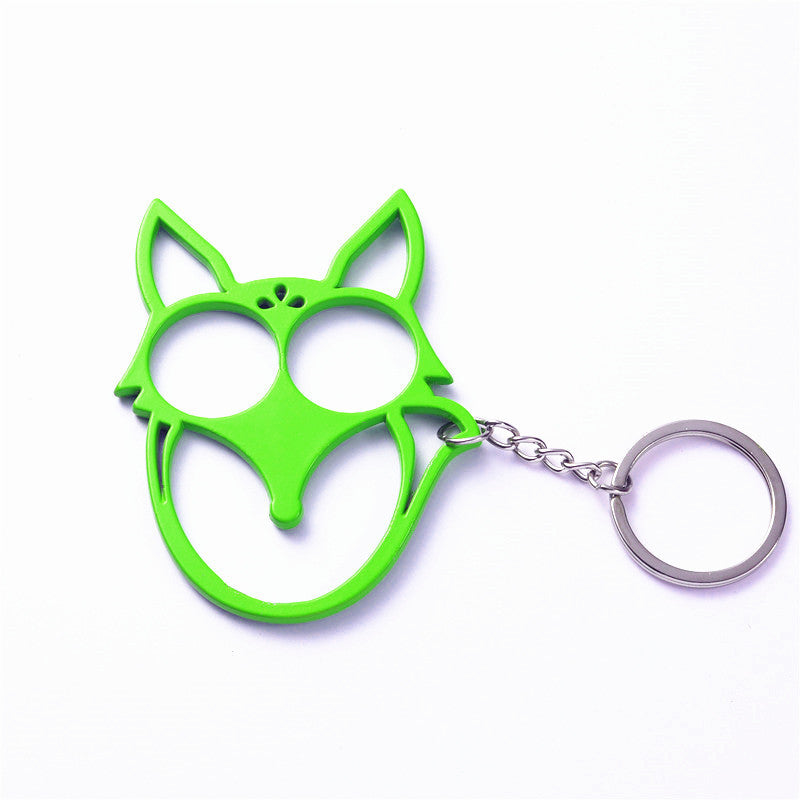 Fox Shaped Key-chain Metal Double Finger Lock Outdoor Self-defense Supplies Multifunctional