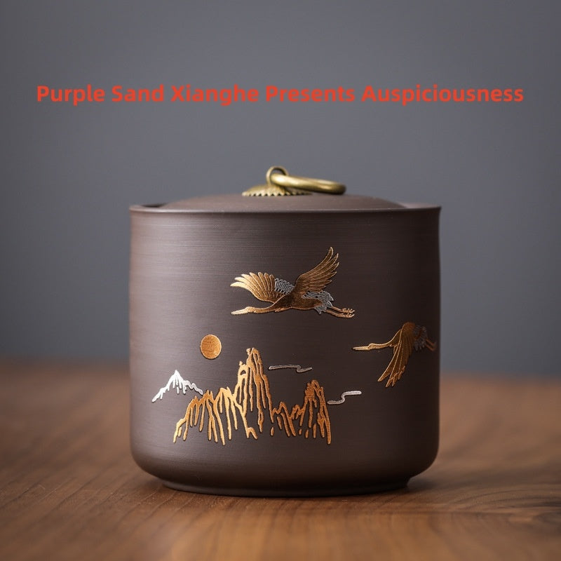 Enamel Ceramic Tea Cans Stoneware Sealed Cans Black Container Capacity