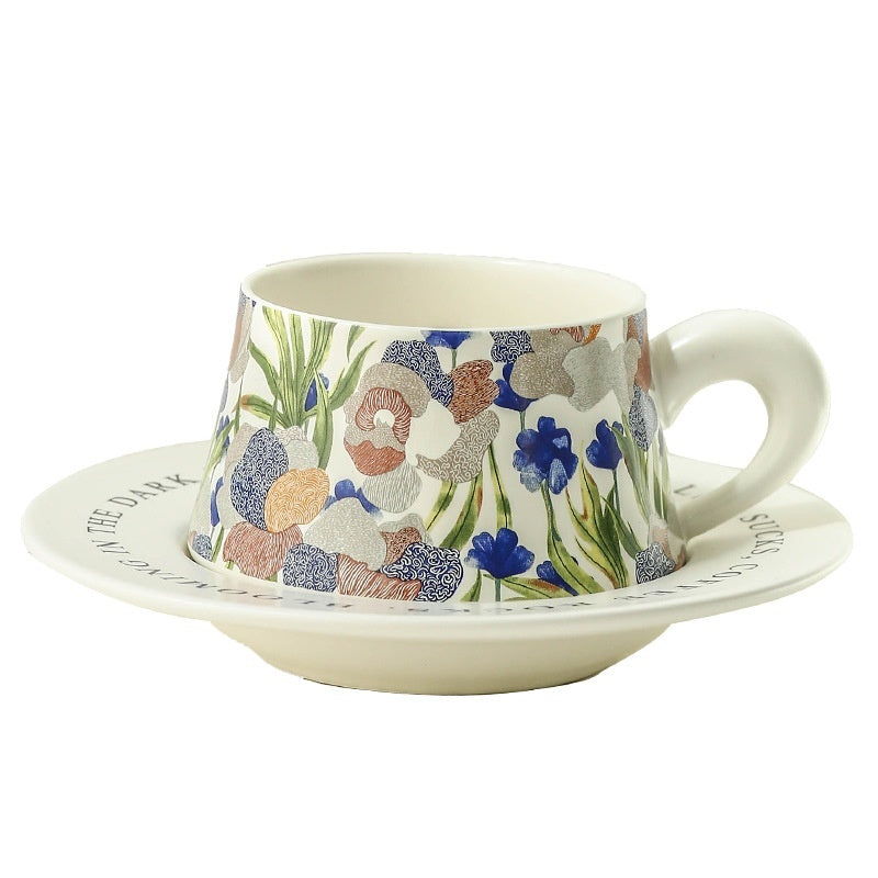 Retro Watercolor Style Fashion Ceramic Coffee Set