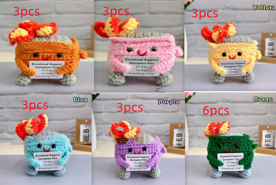 Hand-crocheted Trash Can Emotion