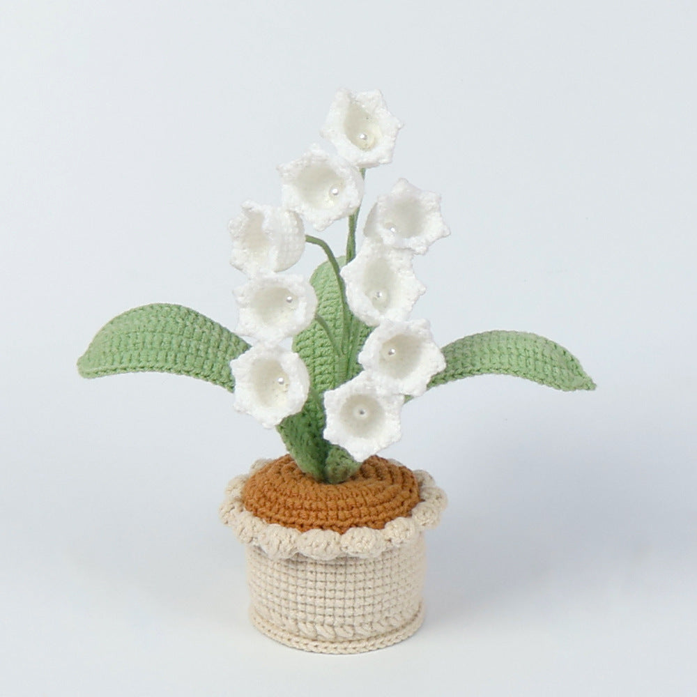 Finished Handmade Wool Woven Home Decoration Tulip Potted Plant