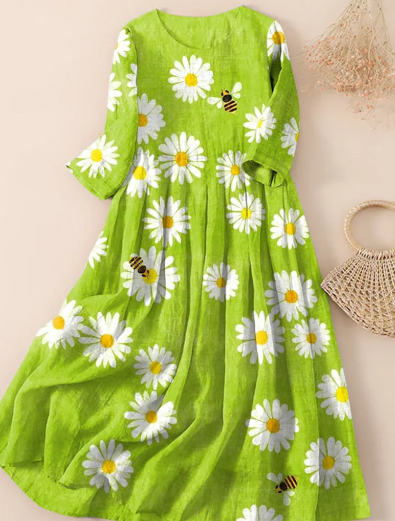 3D Printing Crafts Dress Short Sleeve Women's Pullover Dress