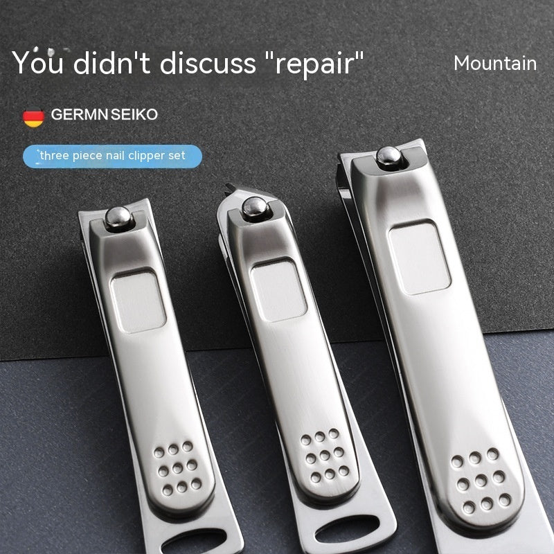 Classic Stainless Steel Large Opening Nail Clippers Slant Tip Household Single