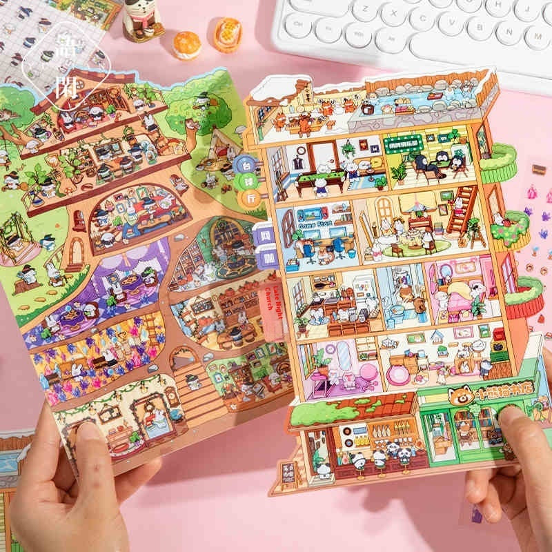 World 3D Miniature Landscape Sticker