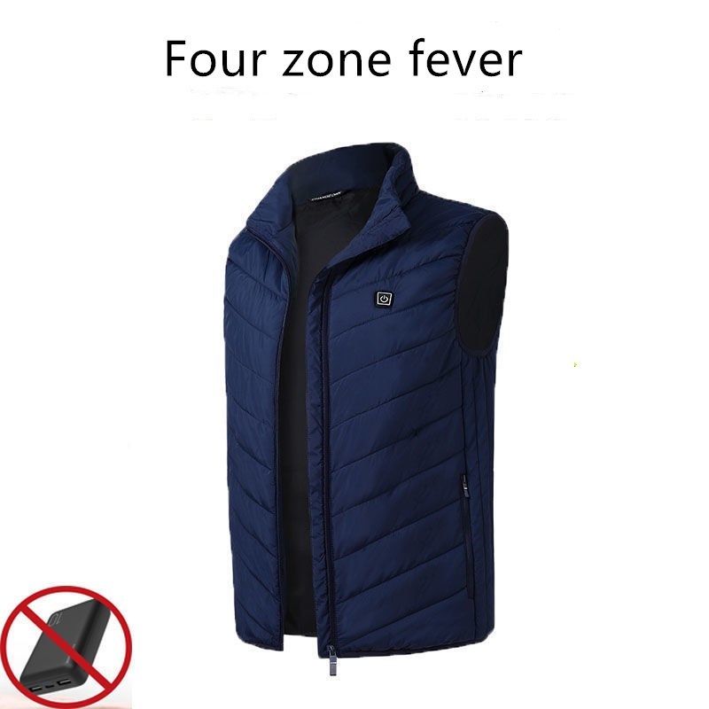 USB charging heating stand collar cotton jacket