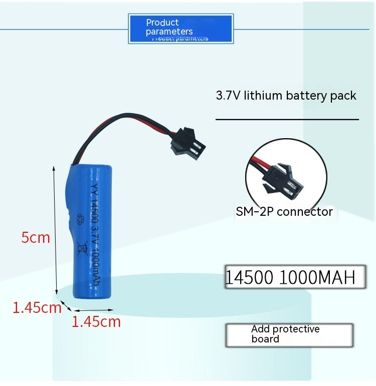 Electric Toy 14500 Lithium Battery 3.7V 18650 7.4V