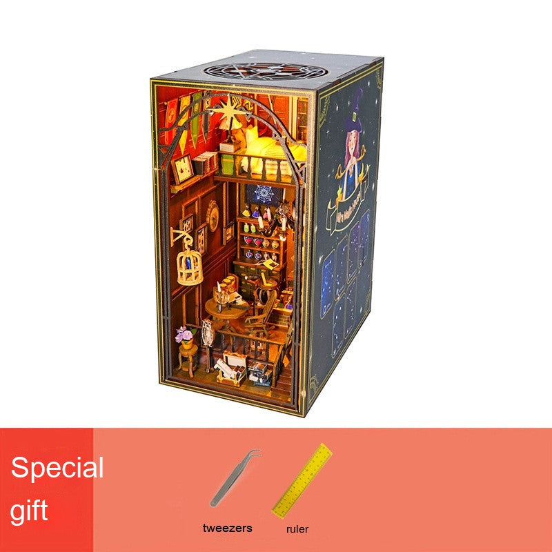 DIY Model Cottage Magic Book Stand Assembled Small House Three-dimensional Building