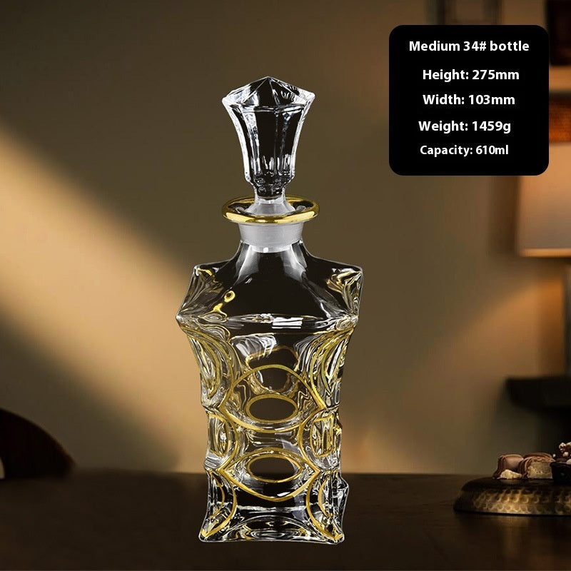 Hand-painted Gold Glass Wine Bottle Internet Celebrity Home High-end Wine