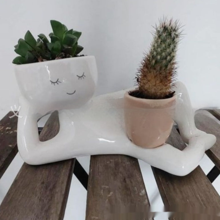 Weird Small Indoor Flowerpot Drain Hole Desktop With Stopper Small Pot Decoration Ornaments