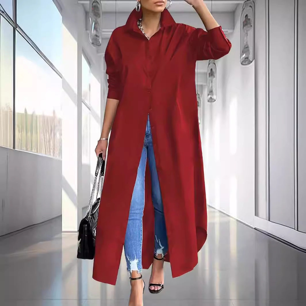 Casual Loose Women's Wear Solid Color Long Dress