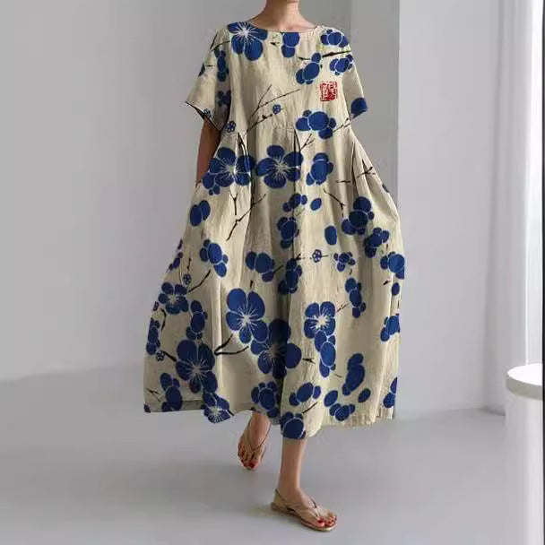 Ladies New 3D Craft Round Neck Dress