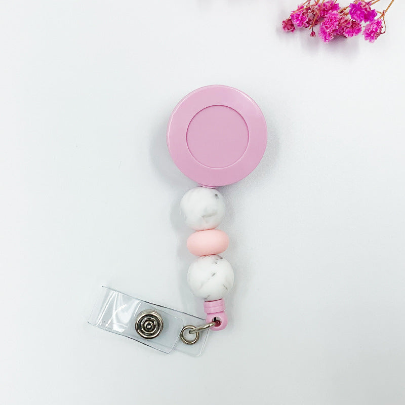 Badge Student ID Card Badge Silicone Bead Keychain