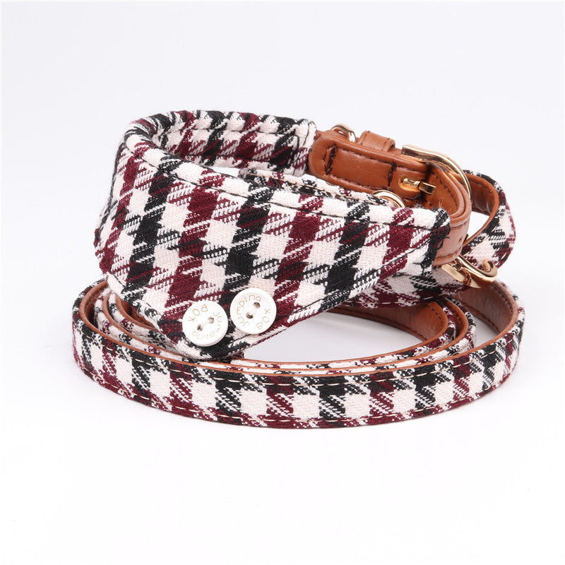 English Pet Dog Bow Collar Triangle Scarf