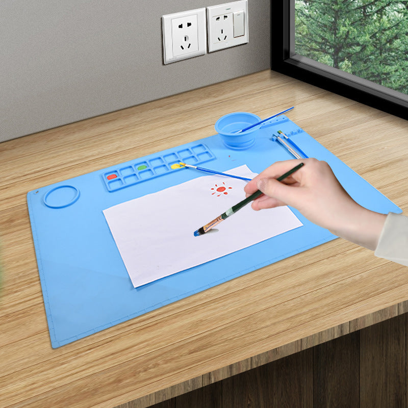 Large Rectangular Dining Table Protective Pad With Cup Painting Mat Silicone Mold