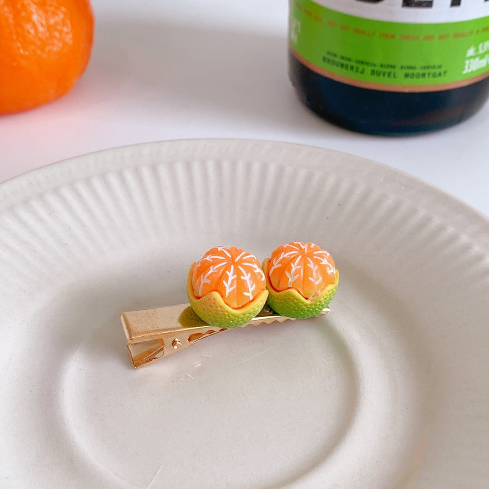 Fashion Creative Half Peeled Orange Hairpin