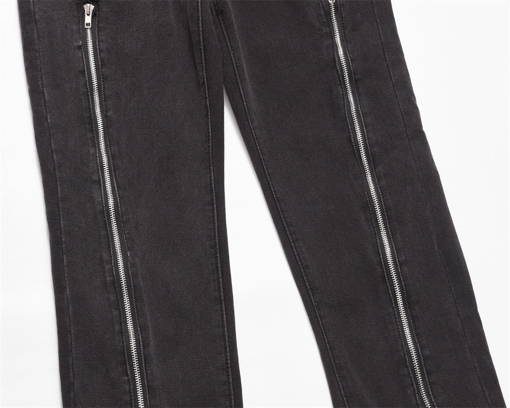 Hip Hop Trend Distressed Frayed Cat Beard Straight Casual Pants