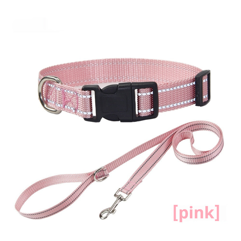 Reflective Dog Collar Outdoor Hand Holding Rope