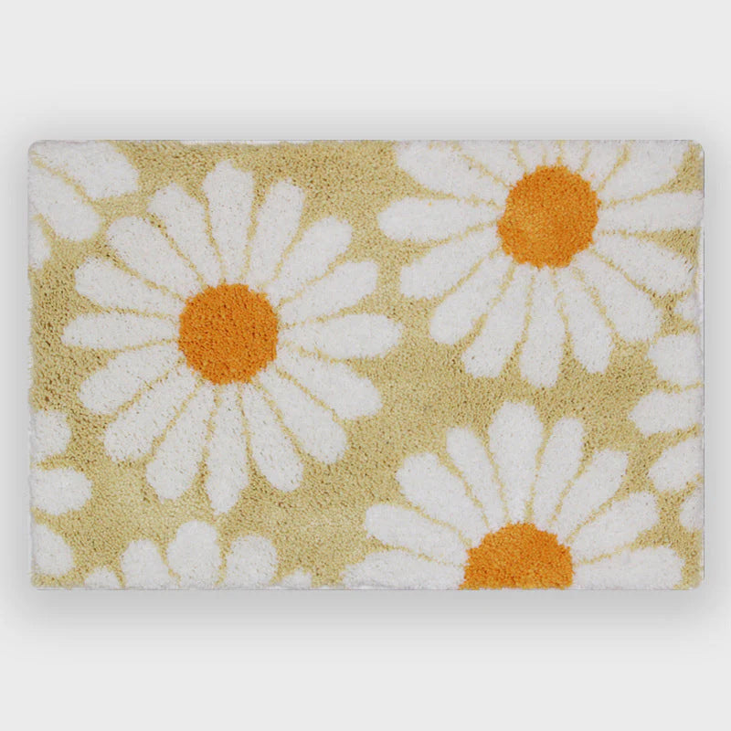 Cashmere-like Floor Mat Cross-border Flower Home Bathroom Non-slip Floor Mat