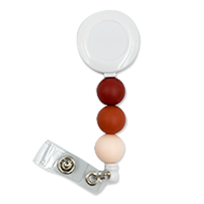 Badge Student ID Card Badge Silicone Bead Keychain