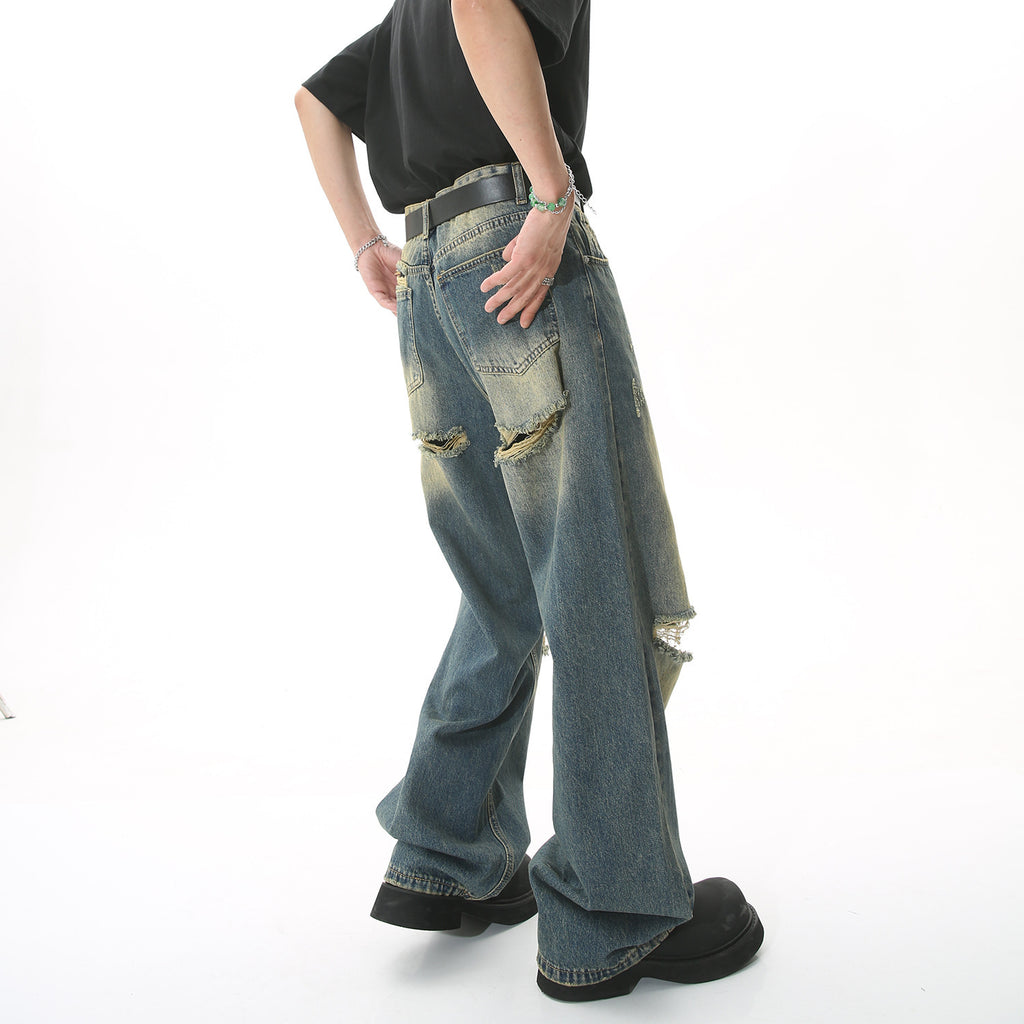 American Ripped Beggar High Street Loose Mop Jeans