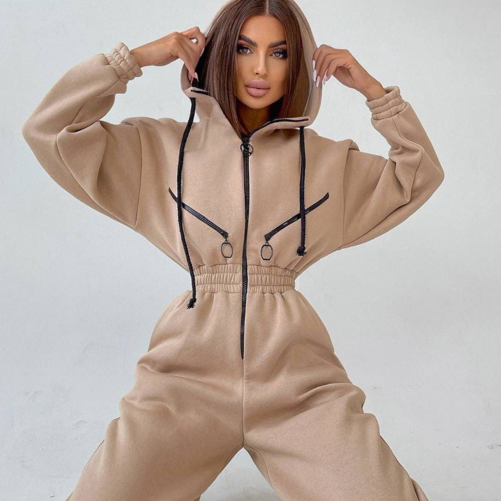 Sports And Casual Women's Hooded Jumpsuit