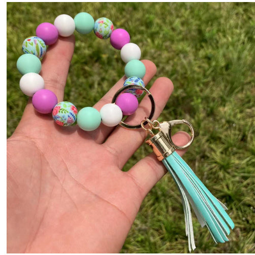 Silicone Beads Key Pendants Bracelet