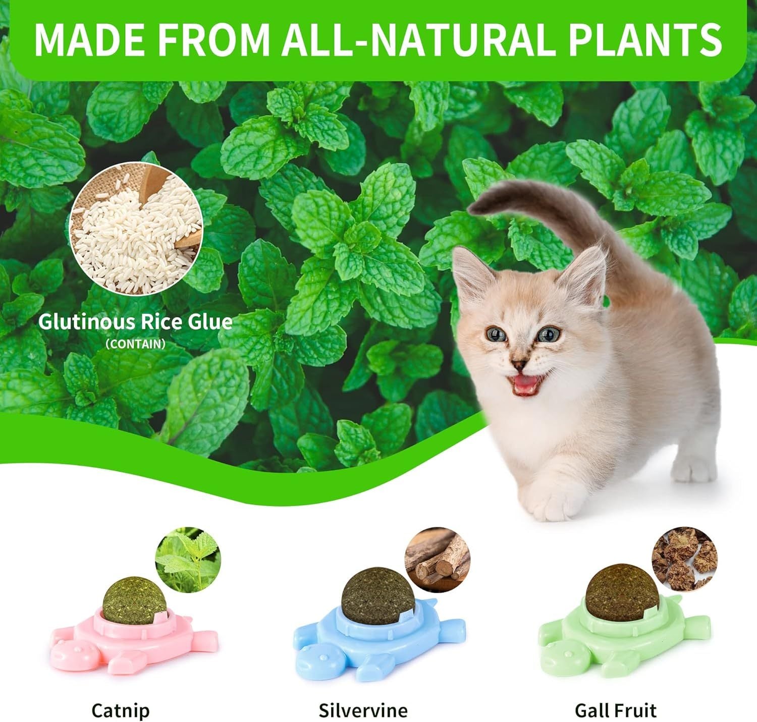 Catnip Ball Catnip Balls For Cats Wall Silvervine For Cats Piece Silvervine Catnip Cat Toys For Indoor Cats Edible Cat Nips Organic Ball