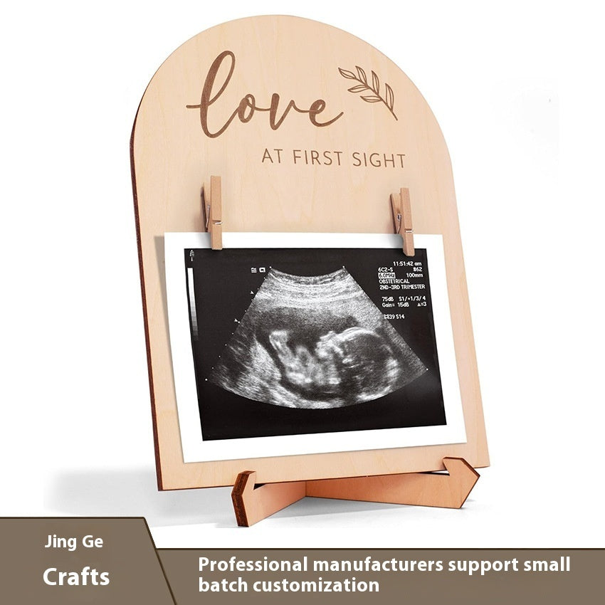 Cross-border In Stock Ultrasonic Photo Frame Wooden Craftwork Ornaments