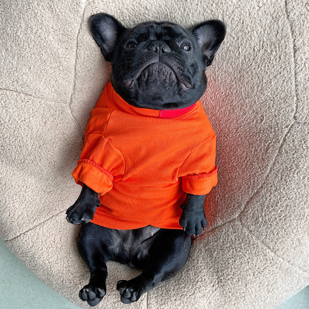 Pet Fashion Brand Pet Clothes Small And Medium-sized Dogs Teddy Bichon Jarre Aero Bull Dog Stretch Autumn And Winter Threaded Undershirt