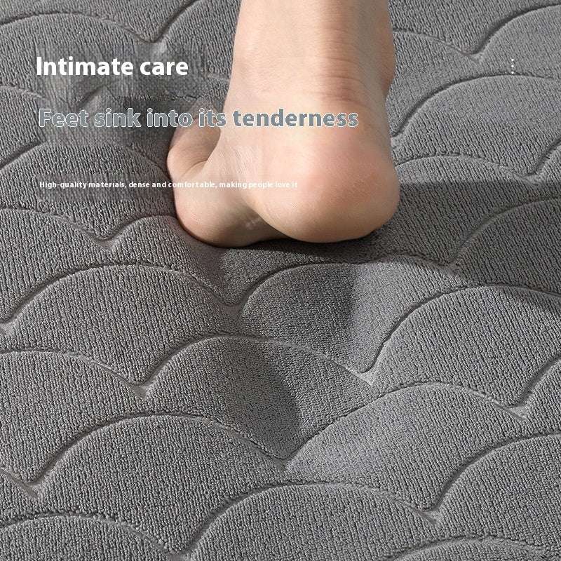 Modern Minimalist Sponge Bathroom Door Non-slip Absorbent Home Ground Mat