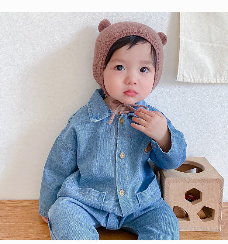 Baby Jumpsuit Thin Long Sleeve Denim Romper
