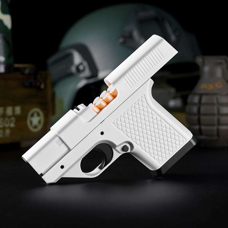 Focus One-click Trigger Linkage Decompression Toy Direct Punching Windproof Thick And Fine Smoke Pistol Lighter