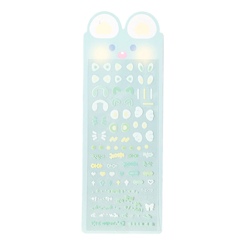 Cute Cartoon Rabbit Ears Blush Photo Mini Truck Material Stickers