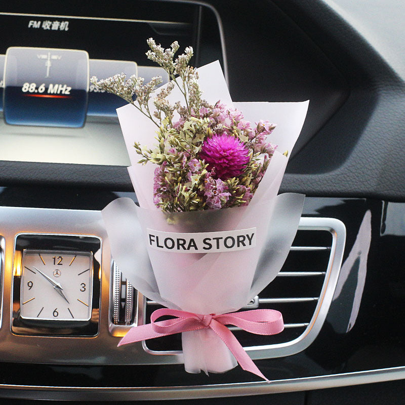 Fashion Creative Dried Flowers Decorative Car Female Motor Air Outlet Fragran