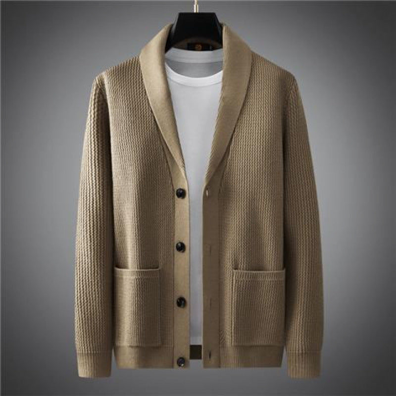 Spring And Autumn New Casual Knitted Coat Men's Comfortable Fashion Slim Fit