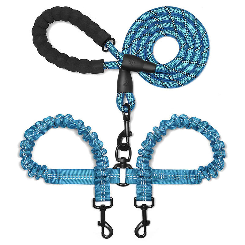 Polyester Pet Reflective One Drag Two Traction Rope