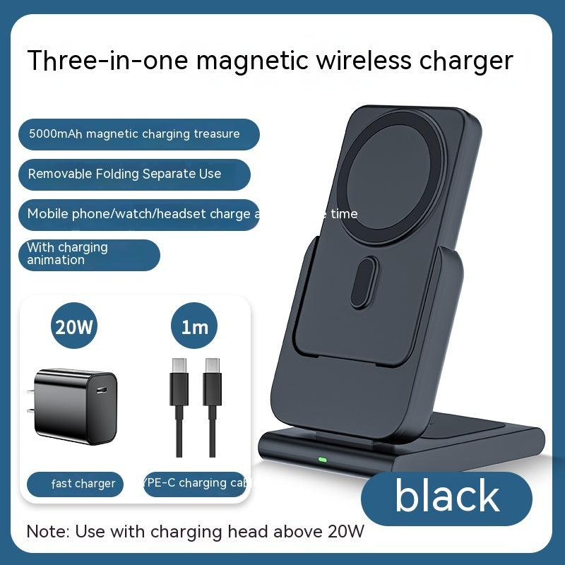 Magnetic Bracket Three In One Wireless Charger