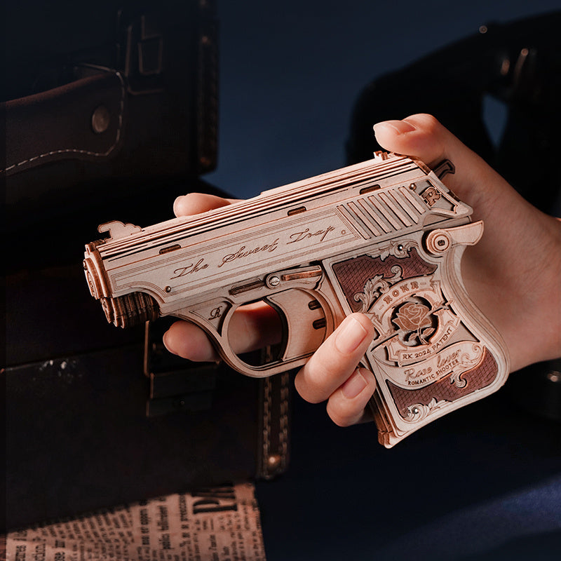 ROBOTIME 3D Puzzle Wooden Hideout Gun Mechanical Construciton Model Craft Kits