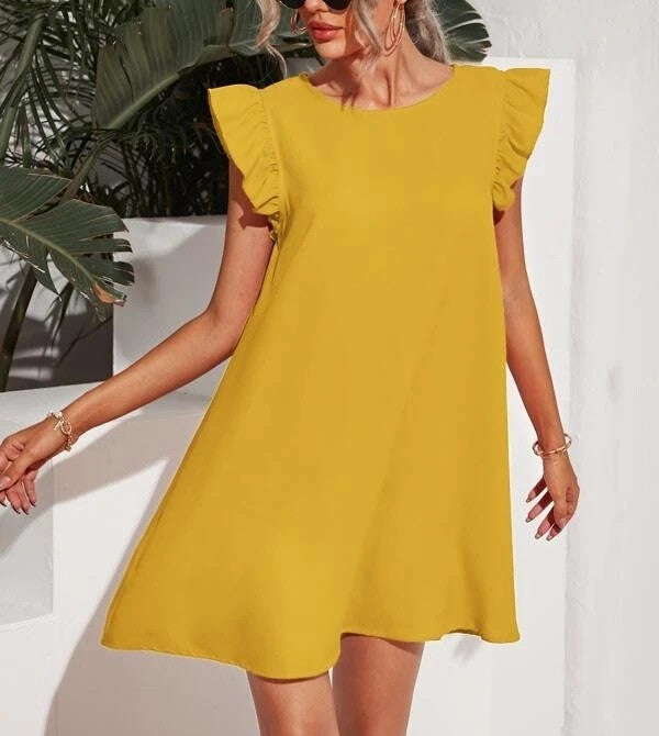 Clothing Sweet Slimming Solid Color Dress