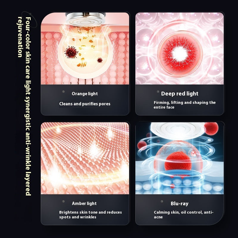 Beauty Instrument Household Color Light EMS Lifting Skin Rejuvenation Massage Cleaning 6-in-1