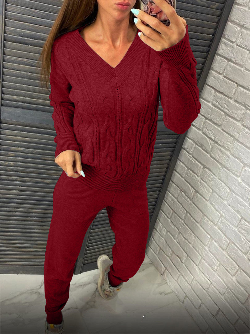 Sweater Women's European And American Casual Knitted Suit