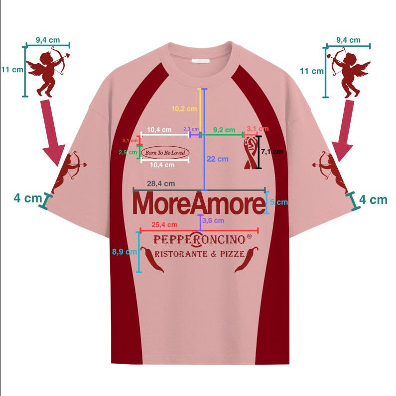 Combed Cotton Double Yarn Drop Shoulder Short Sleeve Matching Couple T-shirt