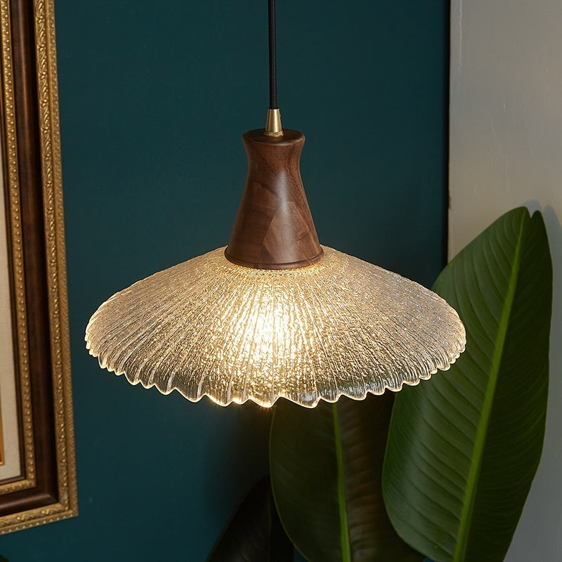 Retro Simple Restaurant And Cafe Xuan Brass Glass Chandelier