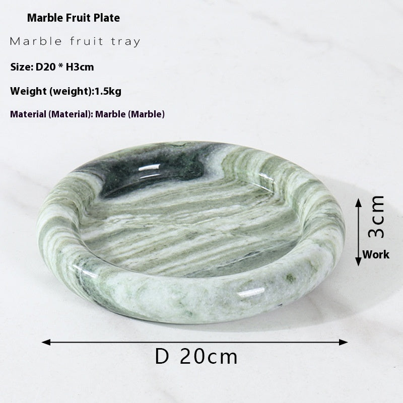 Household Fashion Natural Marble Round Fruit Plate