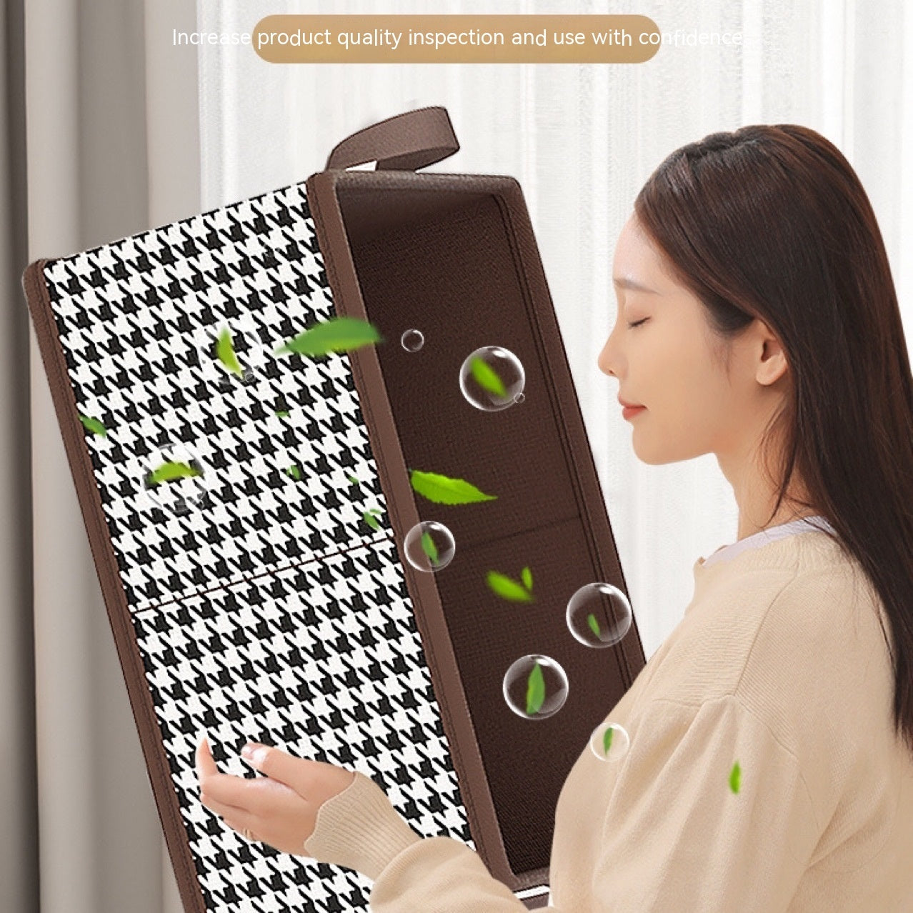 Houndstooth Storage Box Bedroom Finishing Foldable Removable