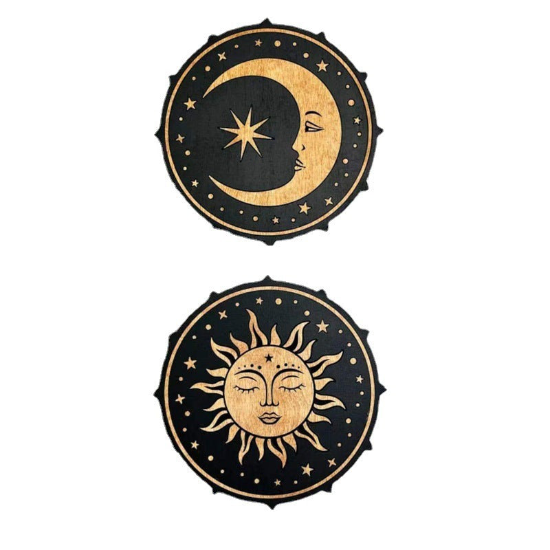 Wooden Sun Moon Wall Decorations Home Decorative Crafts
