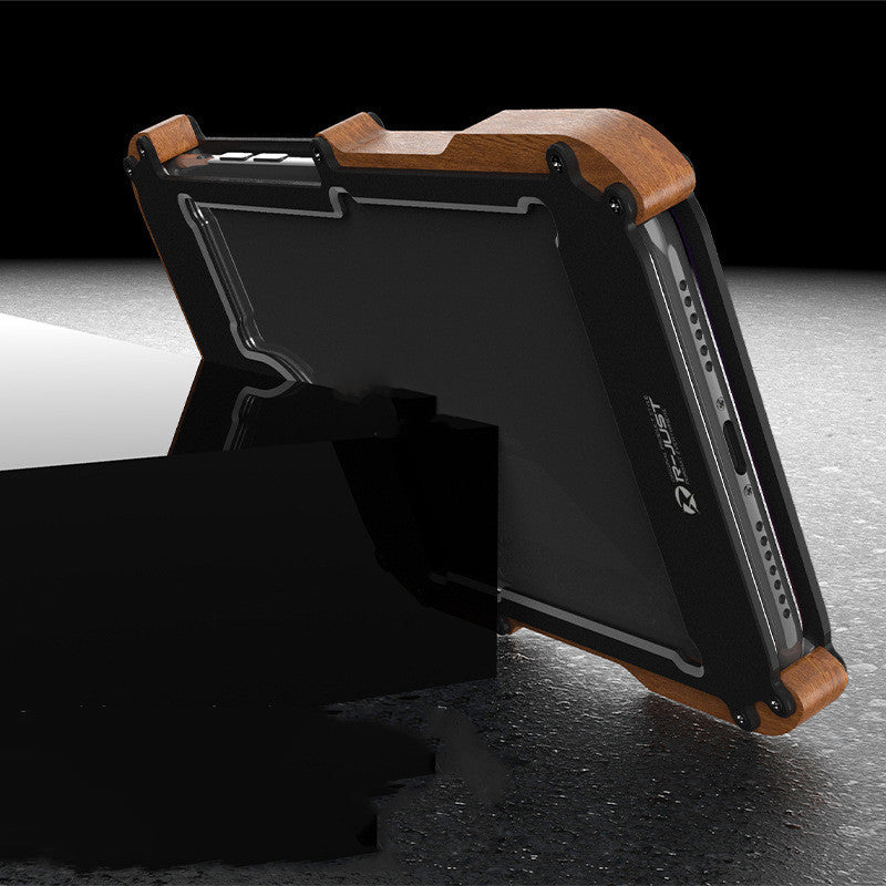 Metal Wooden Frame Phone Case Protective Sleeve
