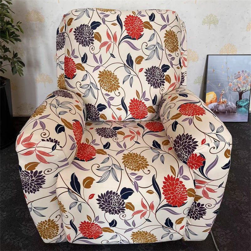 Stretch Printed Fabric All Inclusive Recliner Cover Single Seat