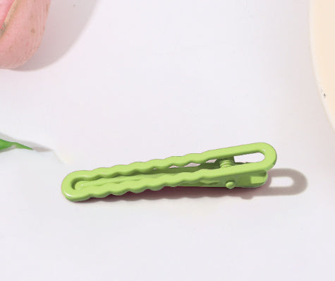 Hollow Wave Metal Barrettes Milk Fufu Candy Color